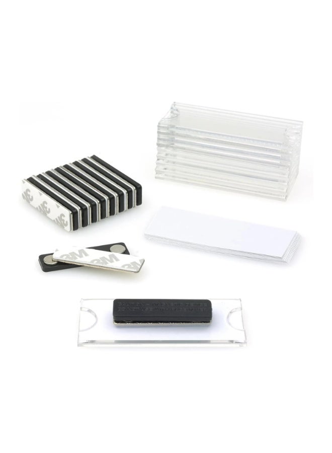 10-Pack Magnetic Name Badge Holders  Reusable ID Card Holder with Strong Magnet Backing